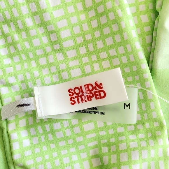 New Solid & Striped The Elle Reversible Pistachio Gingham Bikini Bottom Size M - Picture 11 of 12